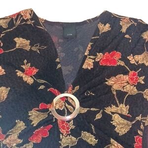 j.t.b. large gold/red/black floral top (4507